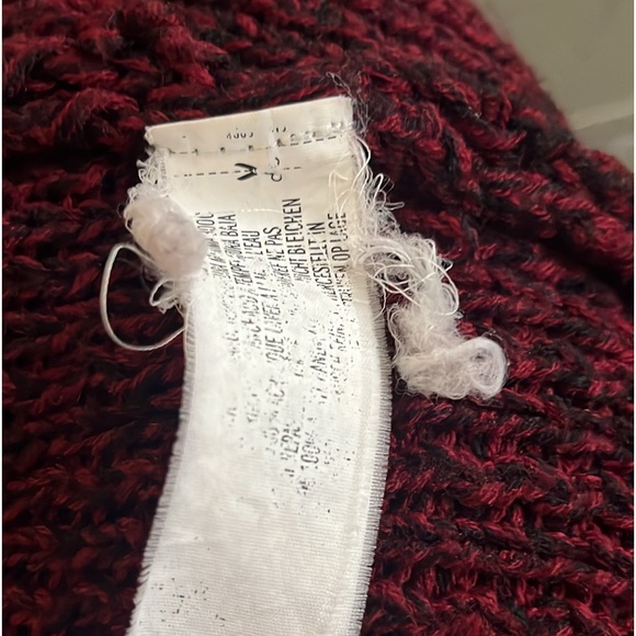 FOREVER 21 MAROON BLACK 3/4 SLEEVE OPEN DRAPE FRONT CARDIGAN SZ MED PREOWNED - Picture 6 of 7